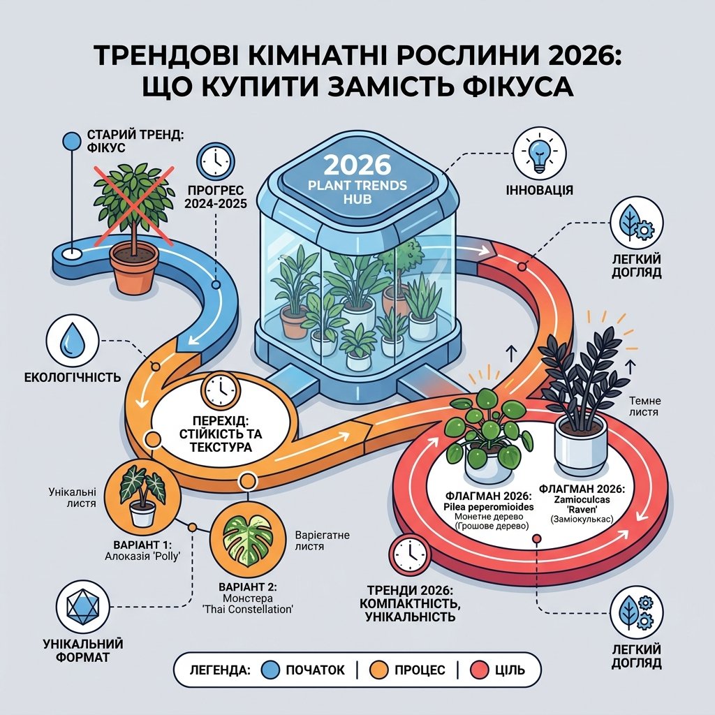 Трендові кімнатні рослини 2026: що купити замість фікуса