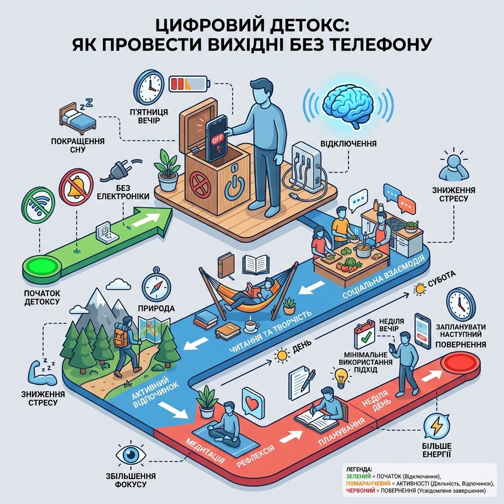 Цифровий детокс: як провести вихідні без телефону