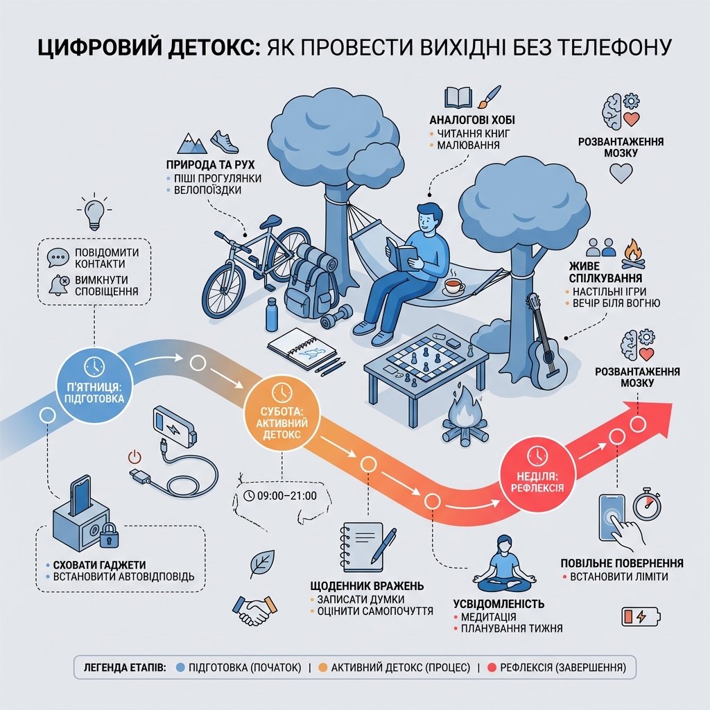 Цифровий детокс: як провести вихідні без телефону