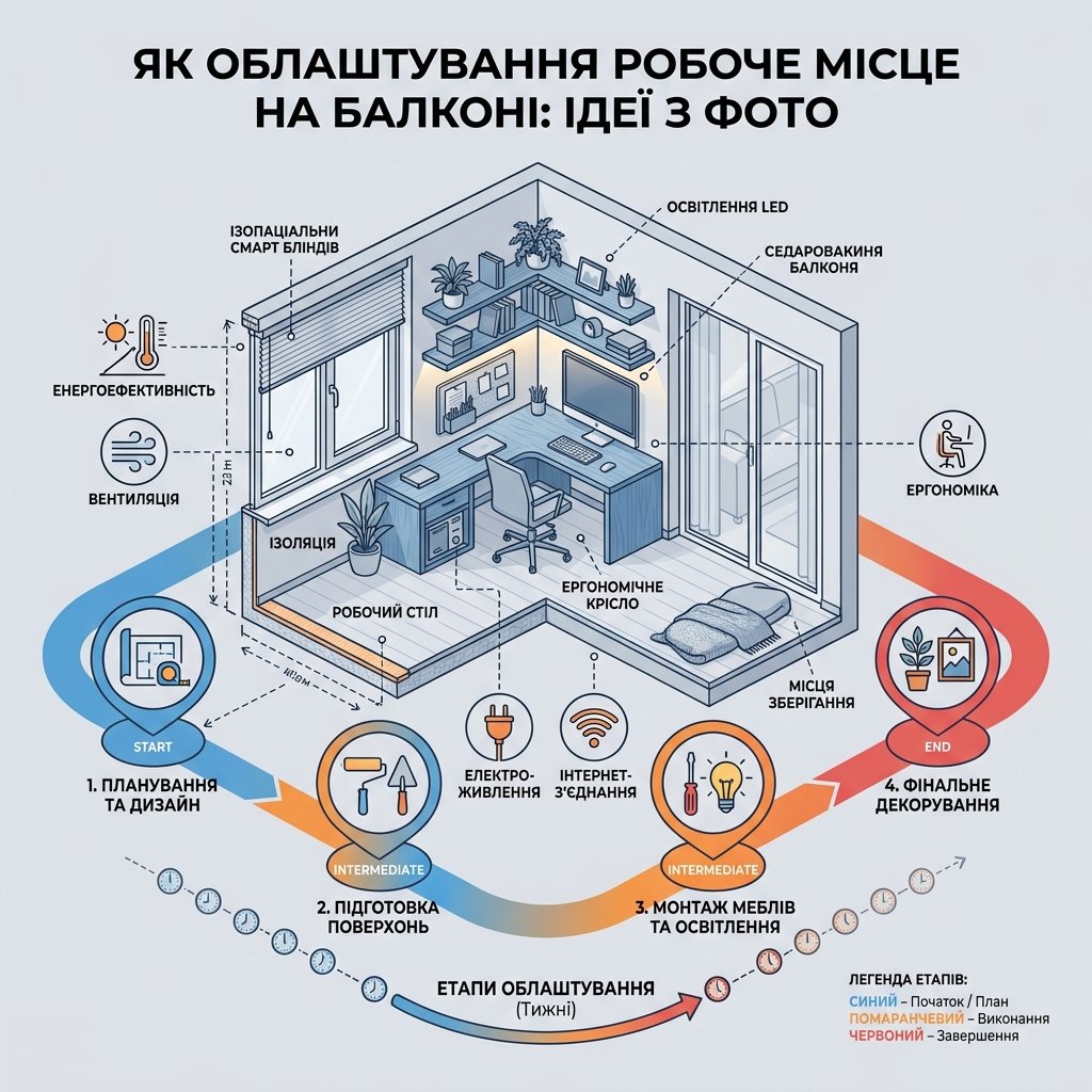 Як облаштувати робоче місце на балконі: ідеї з фото